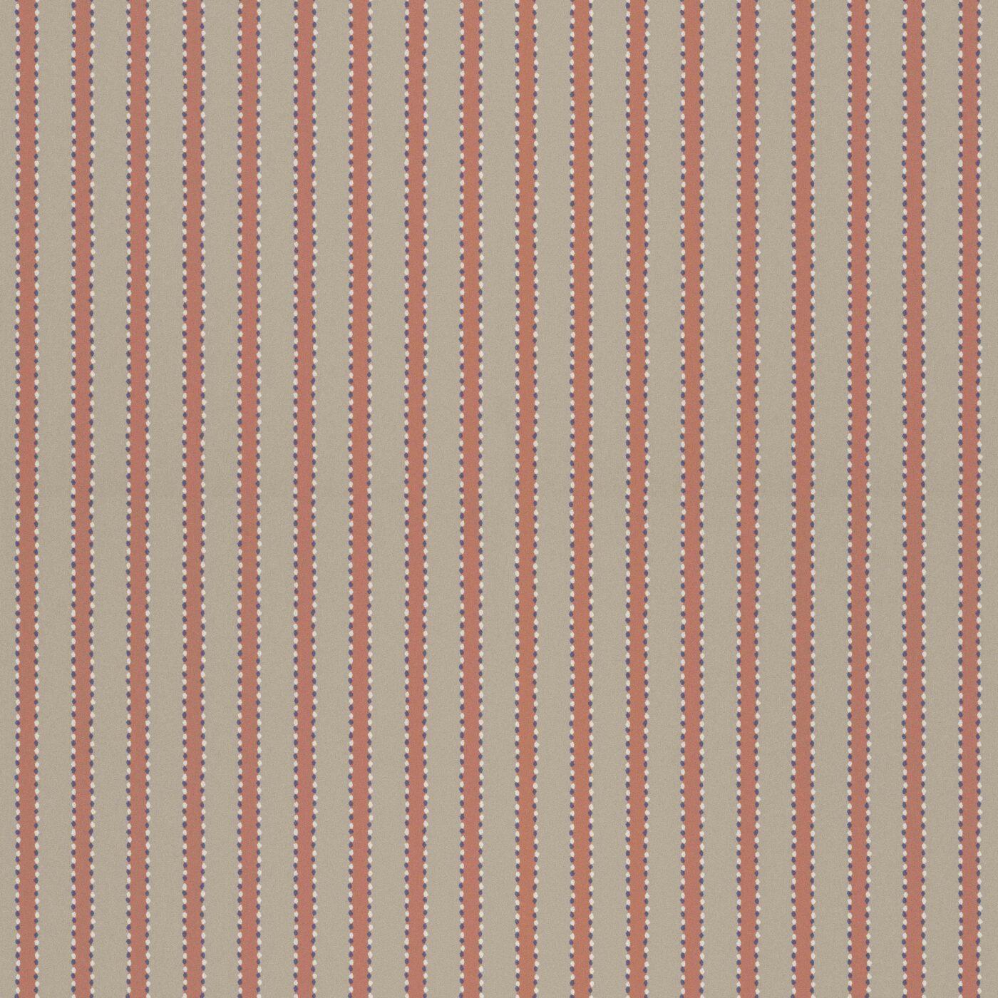 With inspiration from hand tacked textiles the ’stitches’ gives an edge to the stripes in this wallpaper design.