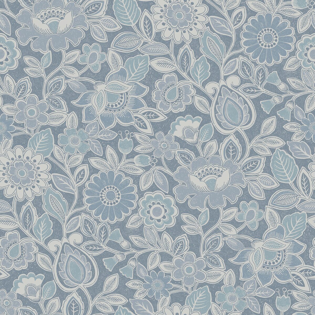 Experience the delightful happiness of our Sonja wallpaper in beautiful blue tones. 