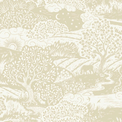 Colored in a warm and cosy oatmeal yellow, our Solängen wallpaper evokes the tranquil beauty of a summer's day. 