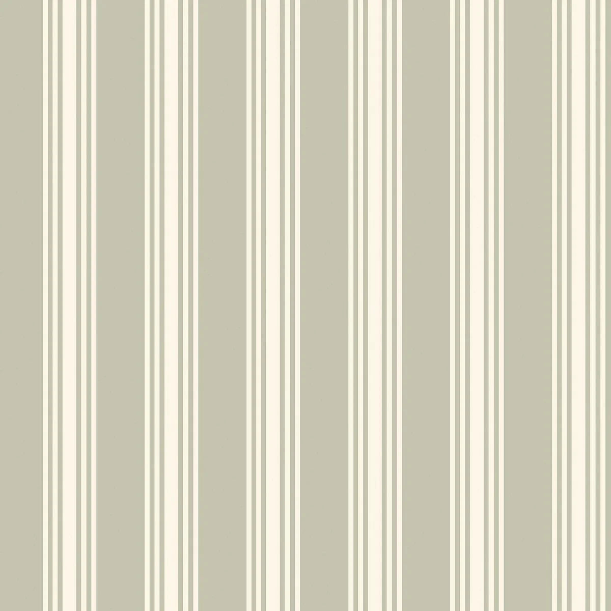 Our Gunnebo wallpaper in linden green has cream-colored stripes that bring a classic Gustavian elegance to any room.