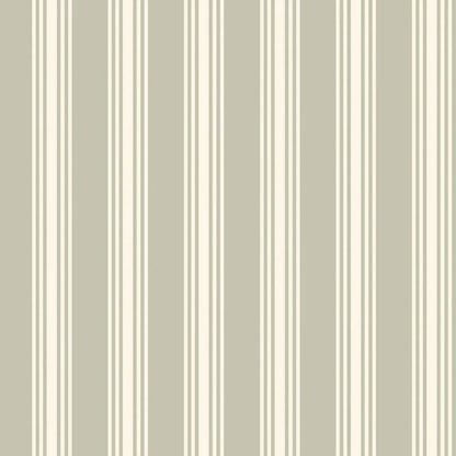 Our Gunnebo wallpaper in linden green has cream-colored stripes that bring a classic Gustavian elegance to any room.