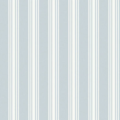  With its cream-colored stripes against a pastel blue background, this Gunnebo wallpaper is inspired by the neoclassical elegance of Gunnebo stately home in Sweden. 