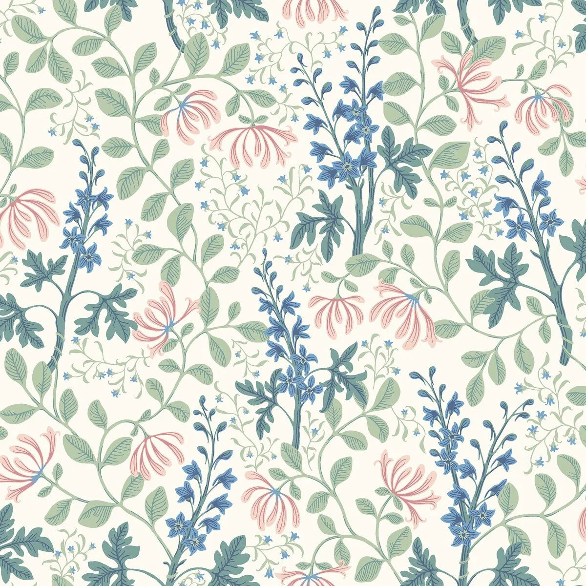 Inspired by designer Nora Tysklind’s garden in Dalarna, Sweden, this Trädgårdsfröjd wallpaper captures the spontaneity and beauty of blooming flowers.