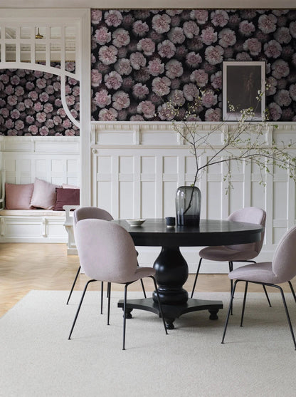 Coronation Marie is a stunning floral wallpaper that features pink carnations in muted tones