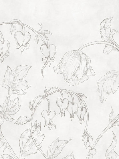 The light mural wallpaper Burning Heart is like a beautiful wall painting, just started as a sketch on a plastered wall