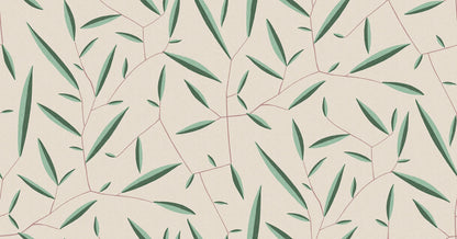 In this lovely Daphne wallpaper, Dagobert Peche’s laurel leaf motif flows gracefully across the wall.