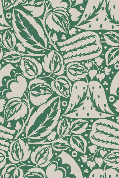 This beautiful Leipzig wallpaper designed by Josef Hoffmann is presented here in a new green tone. 