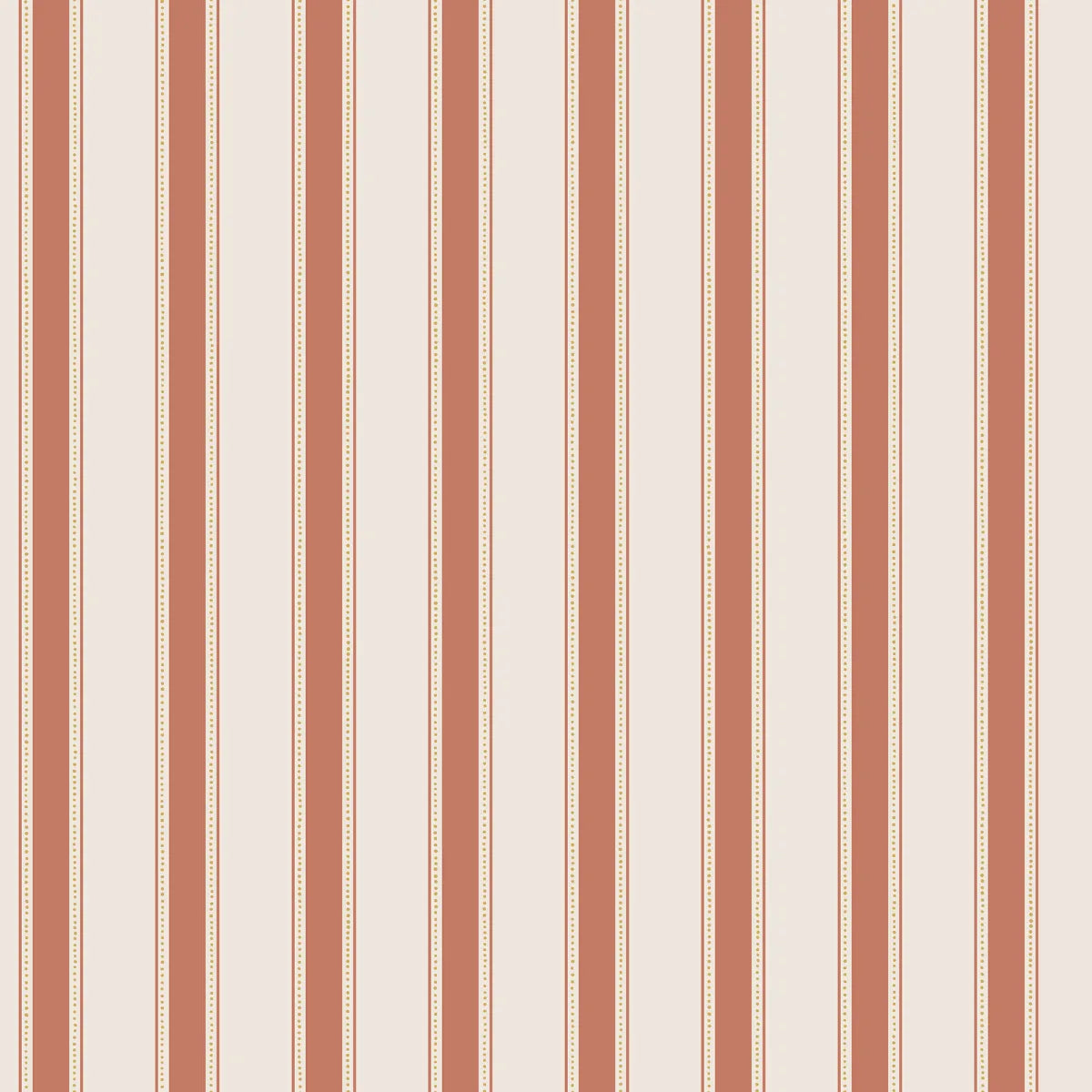 Our classic narrow striped wallpaper with small elegant gold dots is inspired by the beautiful silk draperies and furniture fabrics of the 18th century. 